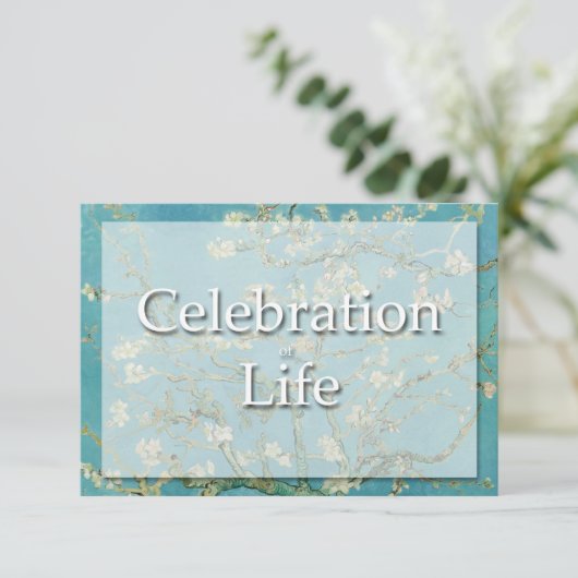 Irises Van Gogh 4 Celebration Funeral Announement Kaart (Staand voorkant)