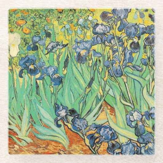 Irises - Van Gogh - c1889 Glazen Onderzetter (Voorkant)