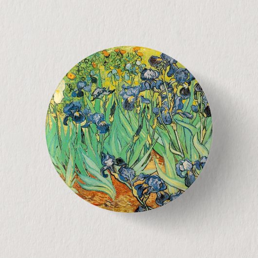 Irises - Van Gogh - c1889 Ronde Button 3,2 Cm (Voorkant)