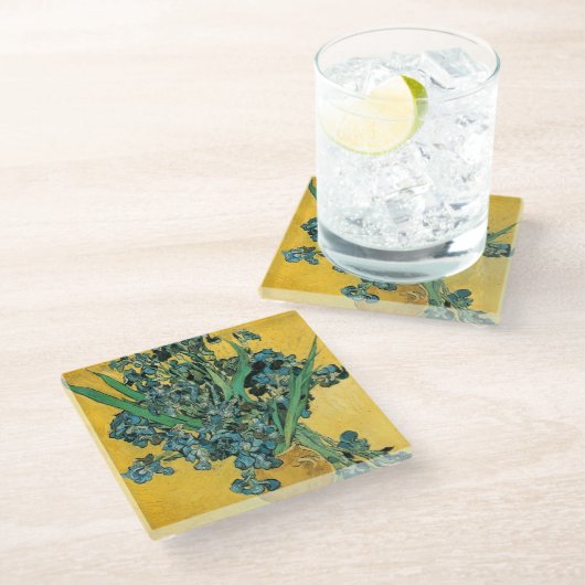 Irises - Van Gogh - c1890 Glazen Onderzetter (Schuin)