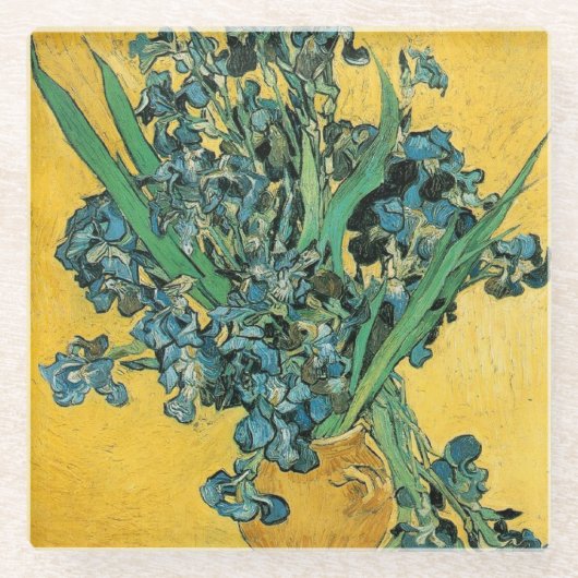 Irises - Van Gogh - c1890 Glazen Onderzetter (Voorkant)