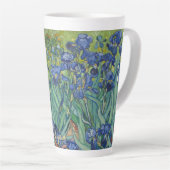 Irises Van Gogh  Floral Art Flower Monogram Latte Mok (Rechterhoek)