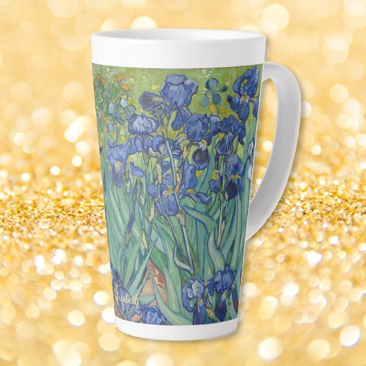 Irises Van Gogh  Floral Art Flower Monogram Latte Mok