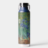 Irises Van Gogh  Floral Art Flower Monogram Waterfles (Voorkant)