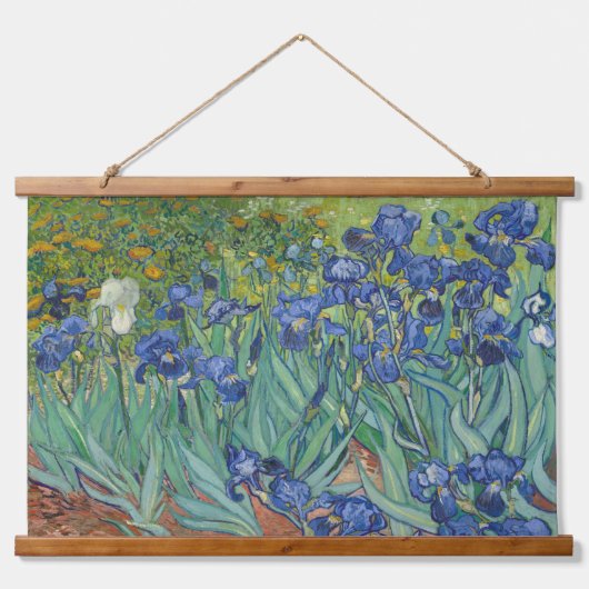 Irises Van Gogh  Floral Art Flower Painting Hangend Wandkleed (Voorkant)