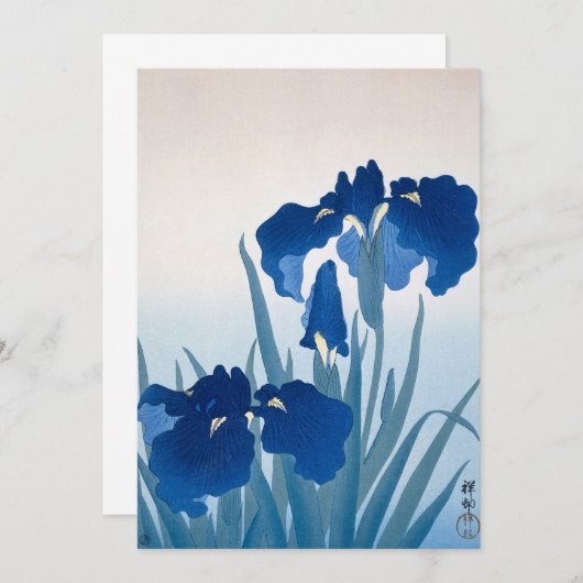 Irises van Ohara Koson Bedankkaart (Voorkant / Achterkant)
