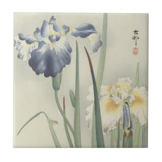 Irises van Ohara Koson Tegeltje (Voorkant)