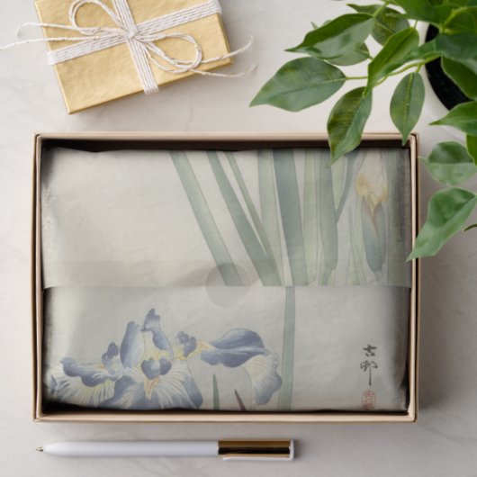 Irises van Ohara Koson Tissuepapier (Geschenk)