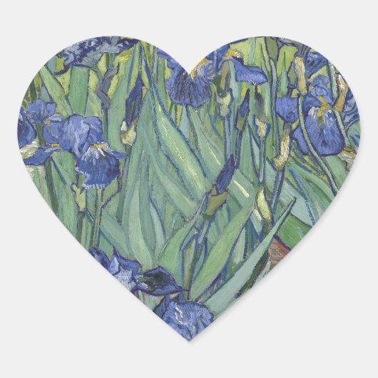 Irises van Van Gogh Blue Iris bloemen Hart Sticker (Voorkant)