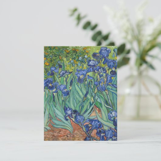 Irises van Van Gogh Feestdagenkaart (Staand voorkant)