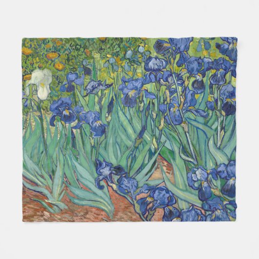 Irises van Van Gogh Fleece Deken (Voorkant (Horizontaal))