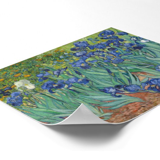 Irises van Van Gogh Poster (Hoek)