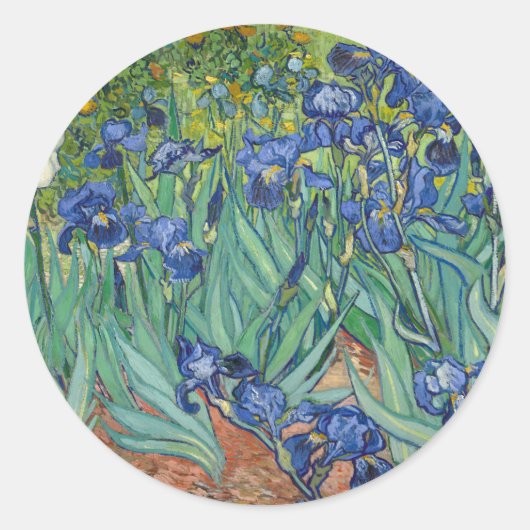 Irises van Van Gogh Ronde Sticker (Voorkant)
