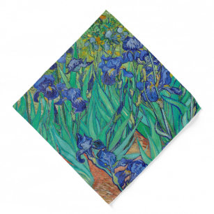 Irises van Van Gogh schildert Art Blue Green Bandana