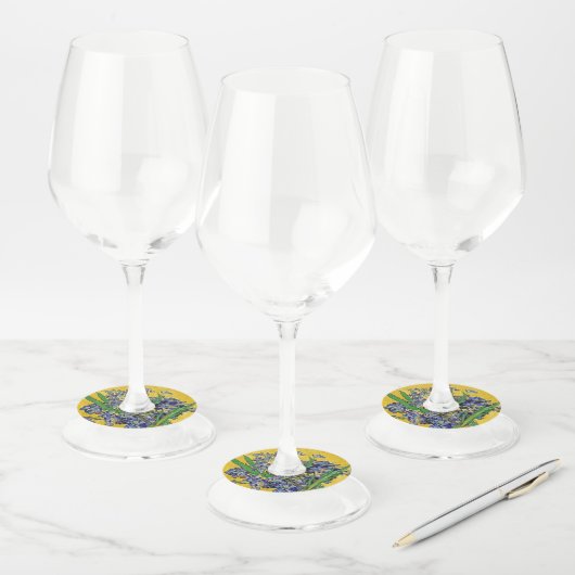 Irises van Van Gogh Wijnglaslabel (Set)