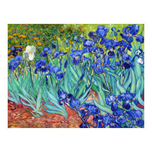 Irises van Vincent Van Gogh die een levendige schi