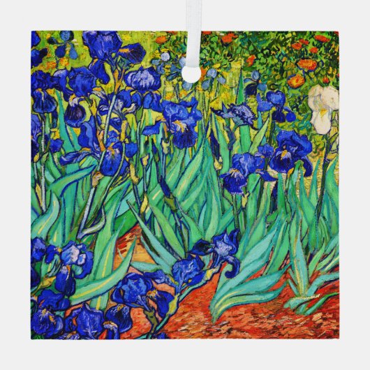 Irises van Vincent Van Gogh Glas Ornament (Achterkant)