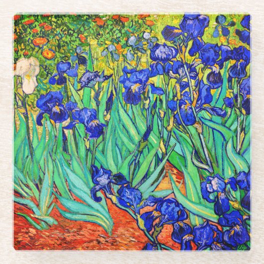 Irises van Vincent Van Gogh Glazen Onderzetter (Voorkant)
