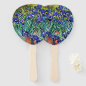 Irises van Vincent van Gogh Handwaaier (Voorkant en achterkant)