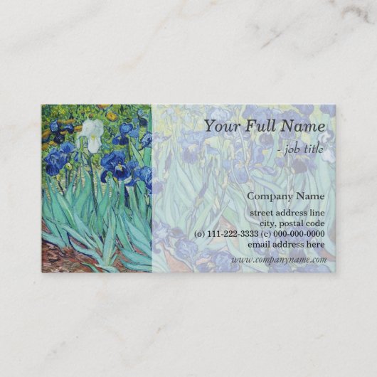 Irises van Vincent van Gogh.  kunst Visitekaartje (Voorkant)
