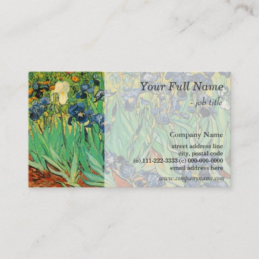 Irises van Vincent van Gogh.  kunst Visitekaartje (Voorkant)