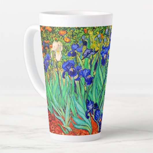 Irises van Vincent Van Gogh Latte Mok (Linkerhoek)