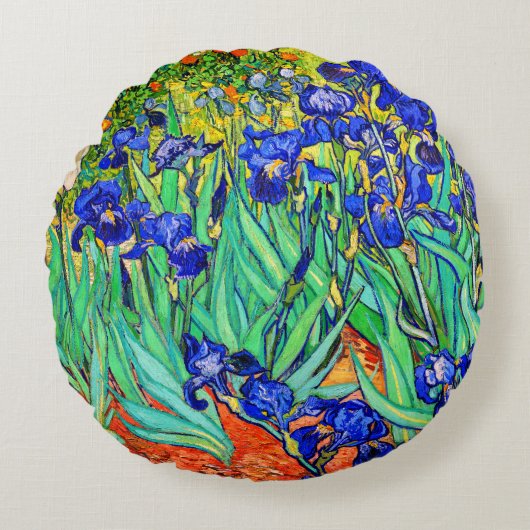 Irises van Vincent Van Gogh Rond Kussen (Voorkant)