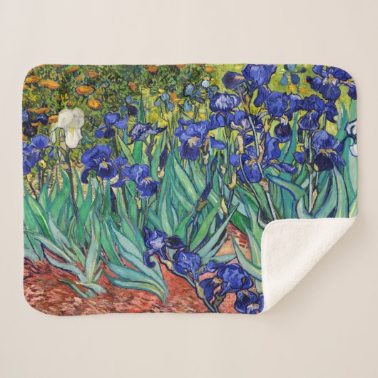 Irises van Vincent van Gogh Sherpa Deken (Voorkant (horizontaal))