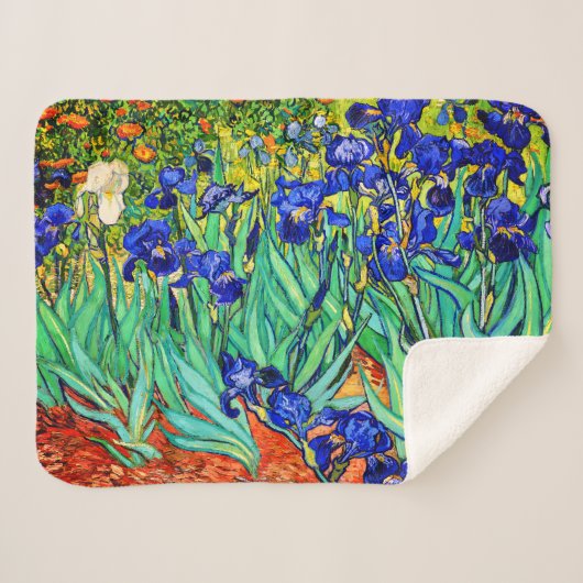 Irises van Vincent Van Gogh Sherpa Deken (Voorkant (horizontaal))