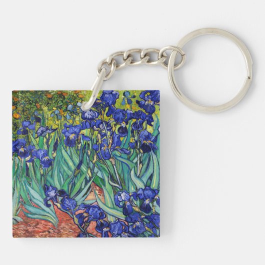 Irises van Vincent van Gogh Sleutelhanger (Achterkant)