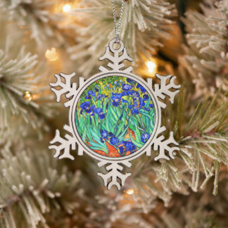 Irises van Vincent Van Gogh Tin Sneeuwvlok Ornament