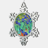 Irises van Vincent Van Gogh Tin Sneeuwvlok Ornament (Rechts)