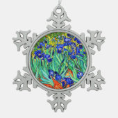 Irises van Vincent Van Gogh Tin Sneeuwvlok Ornament (Voorkant)