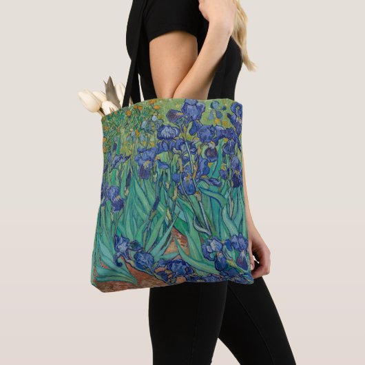 "Irises" van Vincent van Gogh Tote Bag (Dichtbij)