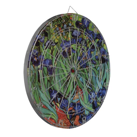 Irises van Vincent van Gogh,  tuinkunst Dartbord (Voorkant Links)