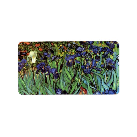 Irises van Vincent van Gogh, tuinkunst Etiket (Voorkant)