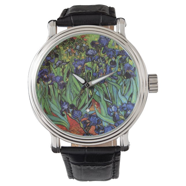 Irises van Vincent van Gogh,  tuinkunst Horloge (Voorkant)