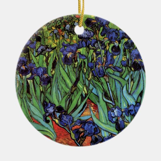 Irises van Vincent van Gogh,  tuinkunst Keramisch Ornament (Voorkant)