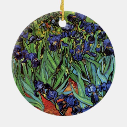 Irises van Vincent van Gogh,  tuinkunst Keramisch Ornament (Achterkant)