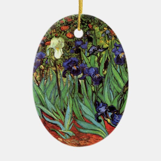 Irises van Vincent van Gogh,  tuinkunst Keramisch Ornament (Voorkant)