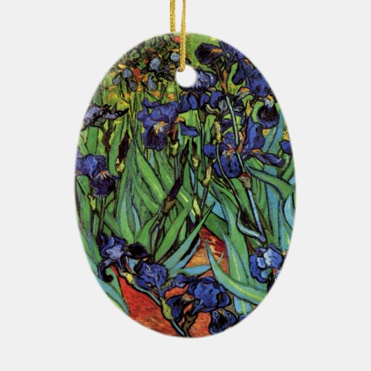 Irises van Vincent van Gogh,  tuinkunst Keramisch Ornament (Achterkant)