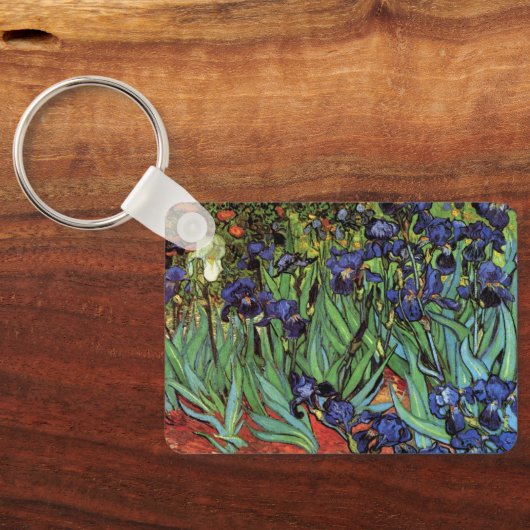 Irises van Vincent van Gogh,  tuinkunst Sleutelhanger (Achterkant)