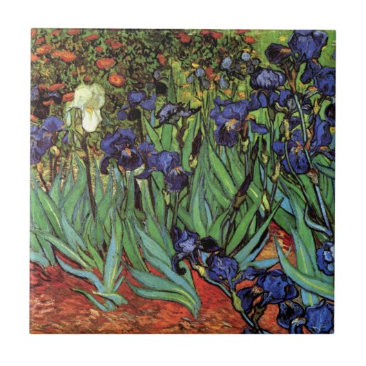 Irises van Vincent van Gogh,  tuinkunst Tegeltje (Voorkant)