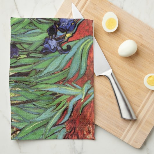 Irises van Vincent van Gogh,  tuinkunst Theedoek (Quarter Fold)