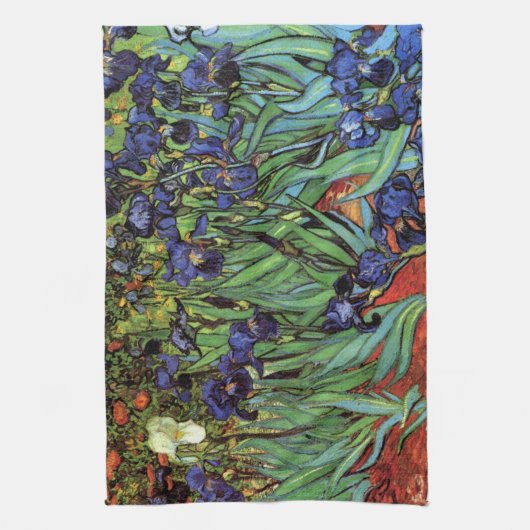 Irises van Vincent van Gogh,  tuinkunst Theedoek (Verticaal)
