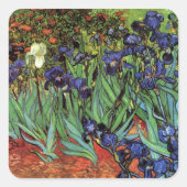 Irises van Vincent van Gogh,  tuinkunst Vierkante Sticker (Voorkant)