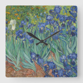 Irises van Vincent Van Gogh Vierkante Klok (Voorkant)