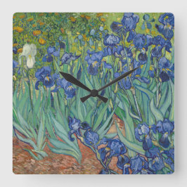 Irises van Vincent Van Gogh Vierkante Klok
