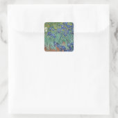 Irises van Vincent Van Gogh Vierkante Sticker (Tas)
