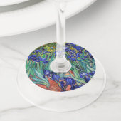 Irises van Vincent van Gogh Wijnglaslabel (Dichtbij)